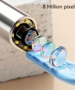 منظف شمع الأذن مع كاميرا بصرية وإضاءة LED - يشمل 7 أدوات لإزالة الشمع لاسلكية و6 أدوات تنظيف أذن بديلة - متصل بالواي فاي وقابل للشحن - متوافق مع جميع الهواتف - آمن وسهل الاستخدام لإزالة شمع الأذن في المنزل! هدية رائعة لعيد الميلاد!