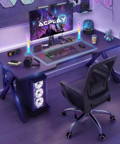 مكتب كمبيوتر ألعاب، مكتب مكتبي للمنزل والدراسة، حل متعدد الاستخدامات للعبة الحديثة، مثالي للطلاب واللاعبين، واسع وعملي