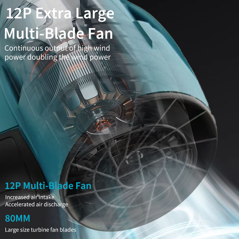 مروحة توربو Mamidw بقوة 2000 واط - سرعة رياح 48 متر/ثانية، سرعة هواء 12 متر³/دقيقة، 20000 دورة في الدقيقة، متوافقة مع بطارية ماكيتا 18 فولت، مثالية للسيارة والفناء والتنظيف الخارجي، مروحة لتبريد