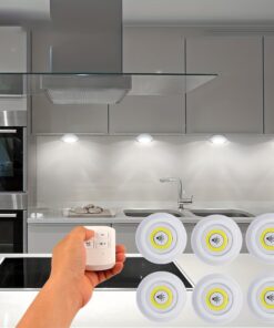 6 قطع إضاءة LED COB لاسلكية ذكية تحت الخزانة، مصابيح حائط وإضاءة ليلية مع جهاز تحكم عن بعد للخزانة/المطبخ والممر, إضاءة الفضاء المظلم,مصباح ليلي للممر,ضوء ليلي بجهاز تحكم عن بعد,ثريات حائط ذكية,إضاءة منزلية متكاملة,تشطيب بلون سادة,غلاف بلاستيكي متين,حل إضاءة سلس,أصحاب المنازل