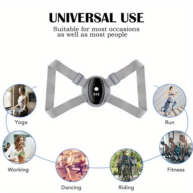 مُصحح وضعية الظهر الإلكتروني القابل للتعديل والشحن | تذكير بالاهتزاز قابل للارتداء مع أحزمة كتف مرنة، مناسب لجميع الأوضاع بما في ذلك الجلوس والوقوف والقيادة والرفع، هدية مثالية للعطلات.