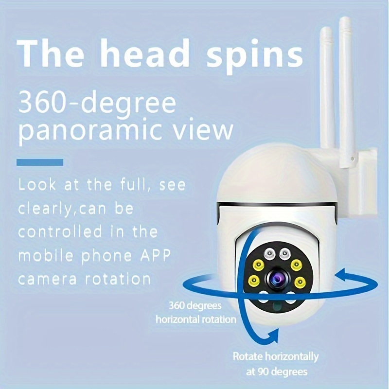 1 قطعة كاميرا أمنية كروية 1296P مع رؤية ليلية ملونة كاملة، ضوء كشاف، وإنذار لأنظمة الأمان المنزلية الداخلية مع صوت ثنائي الاتجاه، تتبع الحركة، إنذار، ورؤية ليلية ملونة، دوران أفقي 355 درجة ورأسي 90 درجة، بان/تيلت/زوم، دعم واي فاي، تتبع الحركة - مثالية للشباب، كبار السن، الحيوانات الأليفة، المنازل،