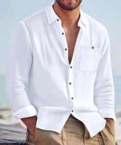 قميص رياضي صيفي جديد بأزرار للرجال