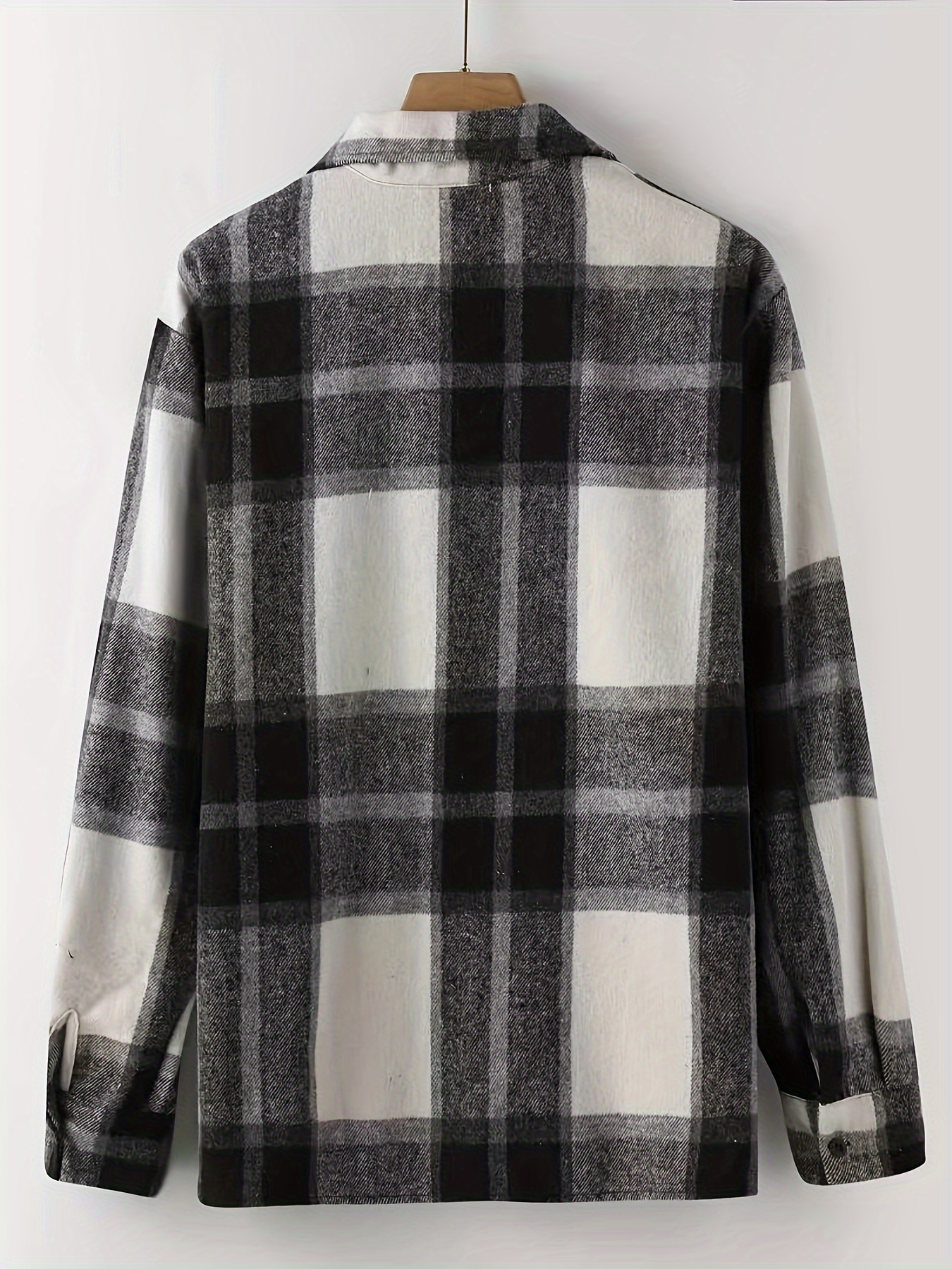 جاكيت رجالي ثقيل من الفلانيل - أحمر/أسود/بيج/أبيض مربعات، جيوب بأزرار أمامية، قماش قابل للغسيل الآلي غير مطاطي لفصل الخريف/الشتاء - معطف خارجي يومي للمكتب والاستخدام اليومي، تصميم بأزرار، خياطة عالية الجودة، ملابس متعددة الاستخدامات لمحبي الهواء الطلق