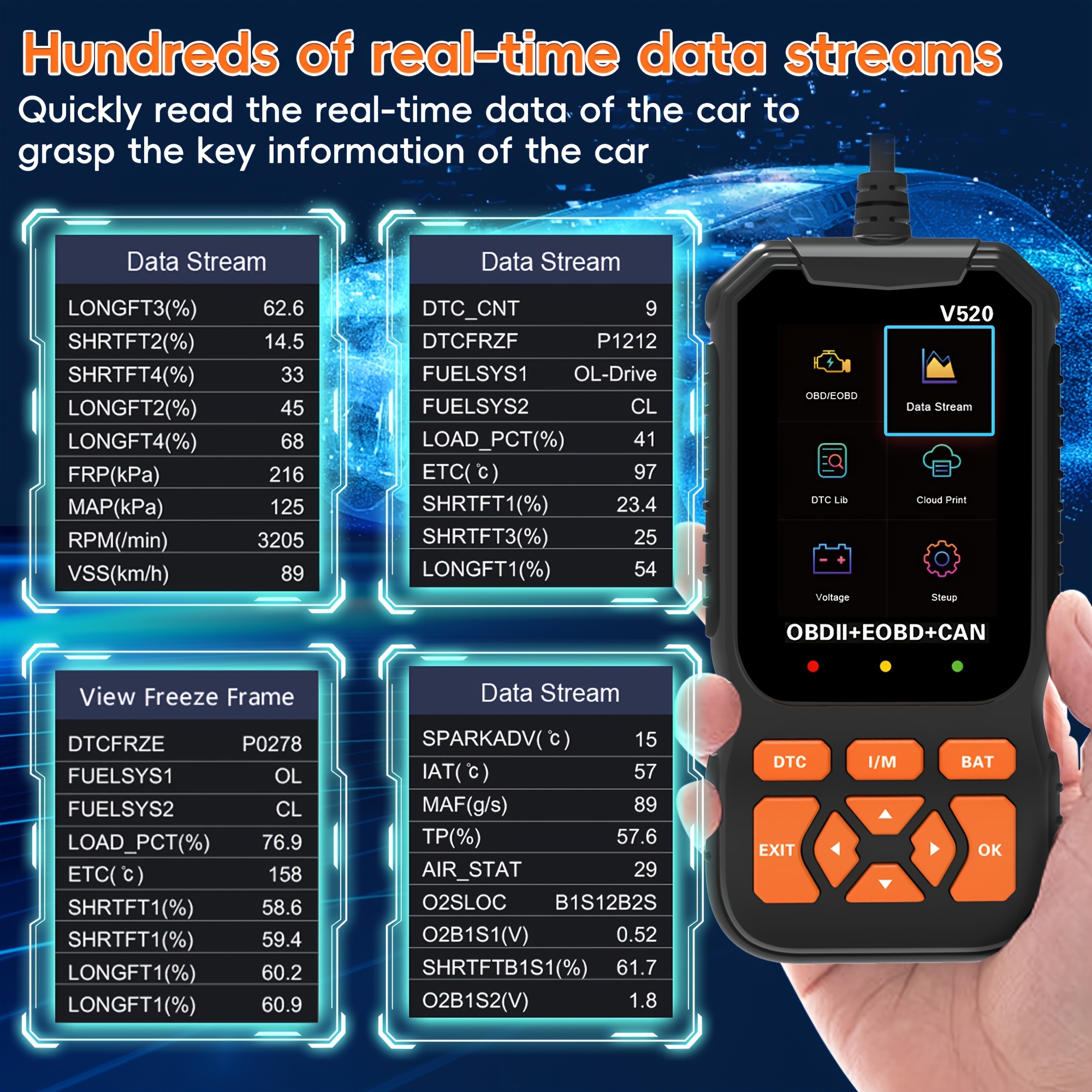 2025 ماسح ضوئي تشخيص سيارات متقدم OBDII/EOBD، وظيفة OBD2 كاملة، قارئ أخطاء محرك معزز وإعادة تعيين، قارئ أكواد سريع بتدفق بيانات في الوقت الفعلي، مكتبة 35901 رمز خطأ، مع فحص جهد البطارية, تشخيص المركبات,تشخيص المحرك,ماسح ضوئي مدمج,ماسح ضوئي عالي الجودة,أداء موثوق,ميكانيكا السيارات,فنيون محترفون