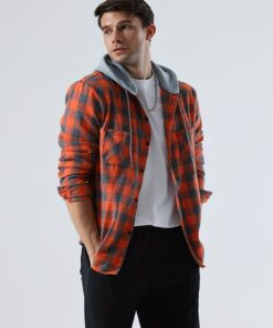 قميص رجالي بغطاء رأس بنقشة مربعات - قميص رسمي بتصميم بلوزة بأزرار أمامية، قميص فضفاض بأكمام طويلة للملابس الرسمية واليومية - مناسب لجميع الفصول للمكتب والحفلات