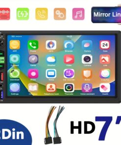 ستيريو سيارة 7 بوصة مع Mirror-Link، مشغل MP5، كاميرا DVR مدمجة، تحكم بعجلة القيادة، مكالمات بدون استخدام اليدين، مدخل FM/USB/Aux، جهاز تحكم عن بعد بالأشعة تحت الحمراء - مناسب لجميع السيارات والشاحنات وSUVs - شاشة لمسية للوحة القيادة، أداة مساعدة في القيادة، تصميم واجهة جذاب، اتصالات متقدمة للمستخدمين التقنيين
