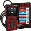 أحدث موديل 2025 لجهاز فحص السيارات OBD II - أداة تشخيص احترافية للسيارات مع بث بيانات مباشر، رموز الأخطاء، مكتبة DTC، اختبار جهد البطارية، بدون بطارية