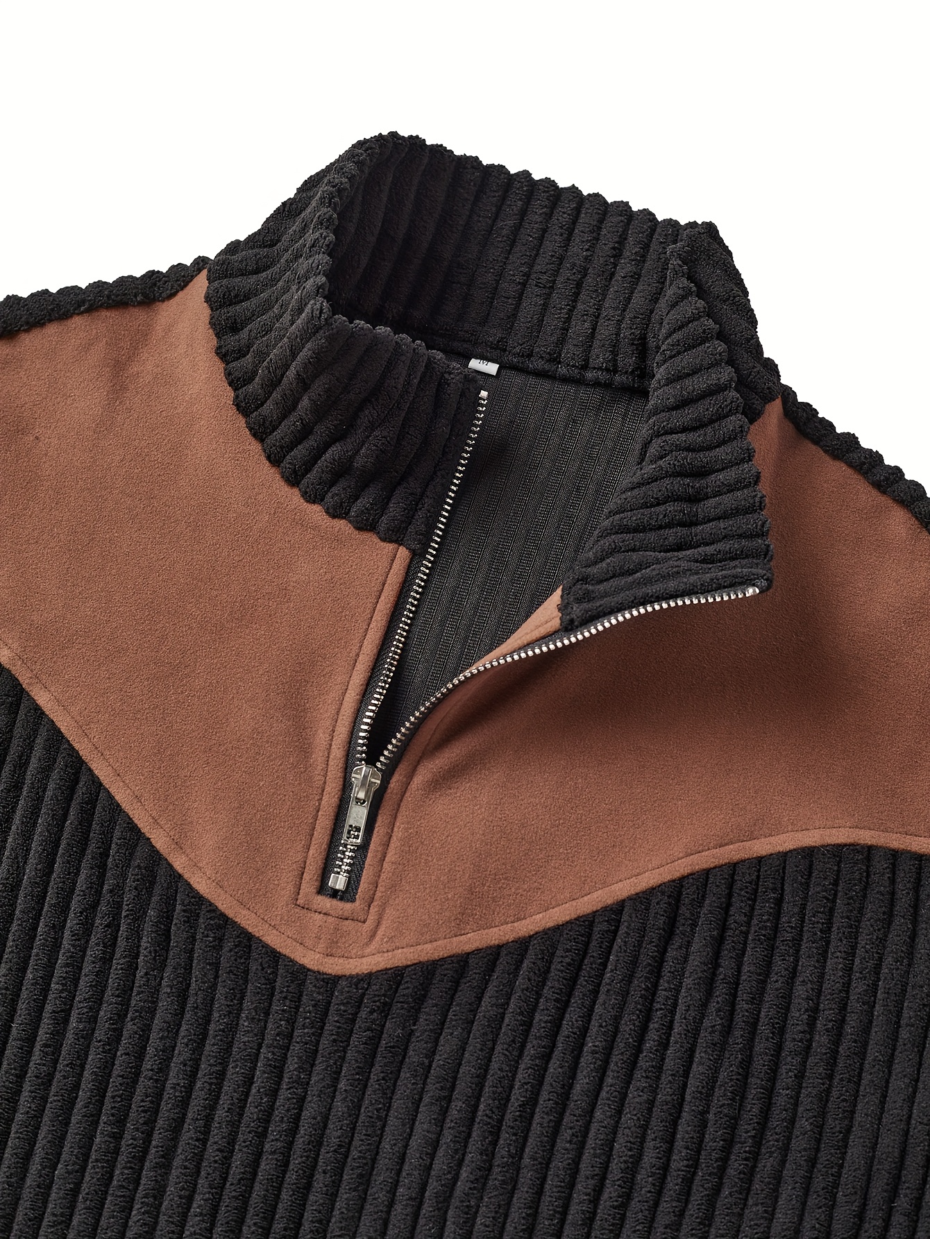 هدية رجالية لعيد الميلاد: سويتر رجالي بقلب واقف، دافئ لفصلي الخريف والشتاء، نصف سحاب، بلون صلب، تصميم مرقع، مضلع، بأسلوب رجعي للشارع