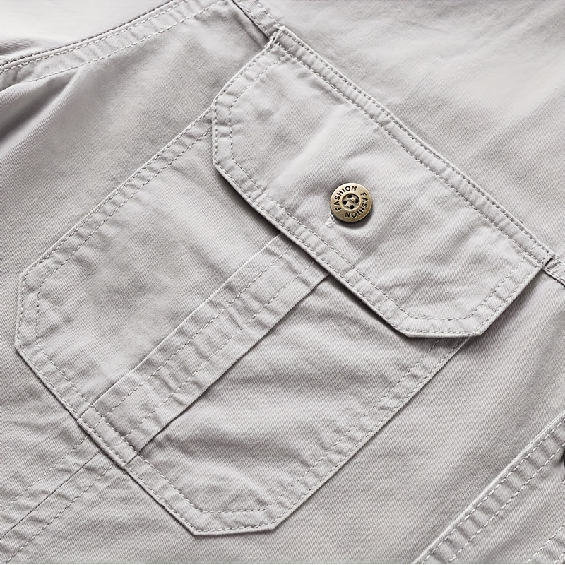 قميص رجالي بأكمام طويلة ثقيل الوزن - قميص رسمي وغير رسمي بخصر كلاسيكي وجيب صدر، قابل للغسل في الغسالة، مثالي للعمل والخارجية، ملابس يومية أساسية لفصلي الربيع/الخريف، قماش غير مطاطي