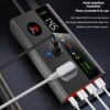 محول طاقة للسيارة 200 واط مع شاشة LED و 3 منافذ USB - محول طاقة DC12V/24V، شحن سريع، متوافق مع الهاتف و Type-C، مادة ABS، لا حاجة لبطارية