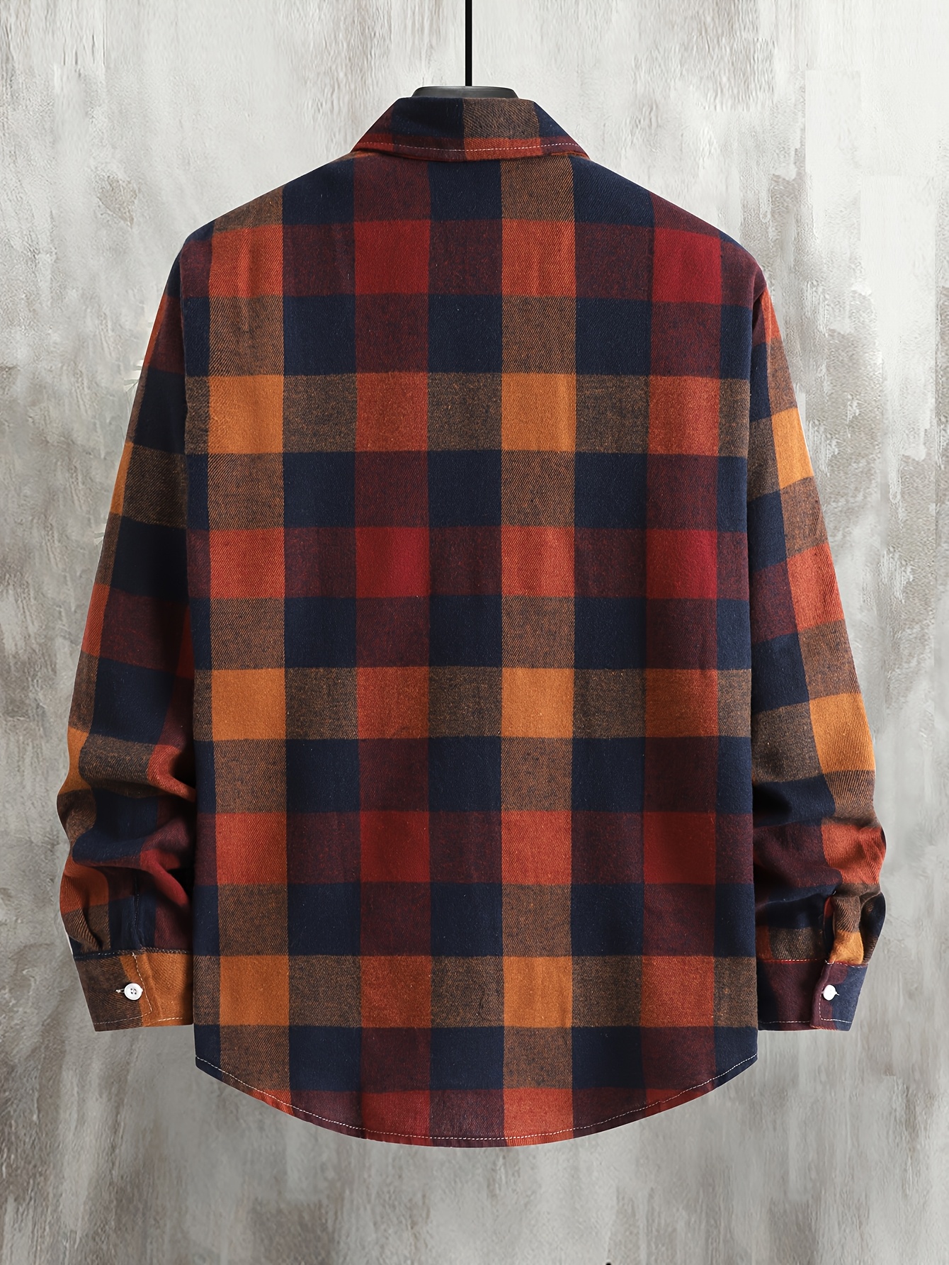 قميص رجالي خريفي كاجوال بأزرار واحدة بنقشة مربعات، كم طويل، ملابس منزلية، ملابس كاجوال، قميص مربعات، قميص كلاسيكي، قميص أنيق، قماش غير مطاطي، قميص بأزرار، رجال أنيقة، ملابس مكتب, قميص رجالي رسمي, قميص رجالي صيفي, قميص رجالي شتوي, بلوزة رجالي, قميص رجالي كاجوال