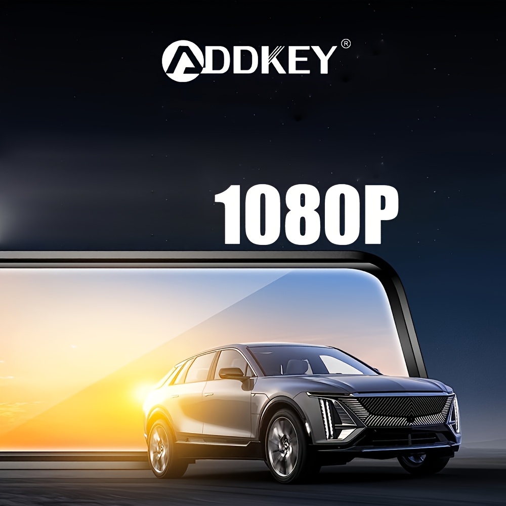 كاميرا مرآة الرؤية الخلفية، كاميرا داش 25.4 سم مع كاميرا خلفية للسيارة، تسجيل أمامي وخلفي، وضع وقوف لمدة 24 ساعة، رؤية ليلية، بدقة 1080P للأمام و720P للخلف، كاميرا أمان السيارات، شاشة عرض، تركيب سهل