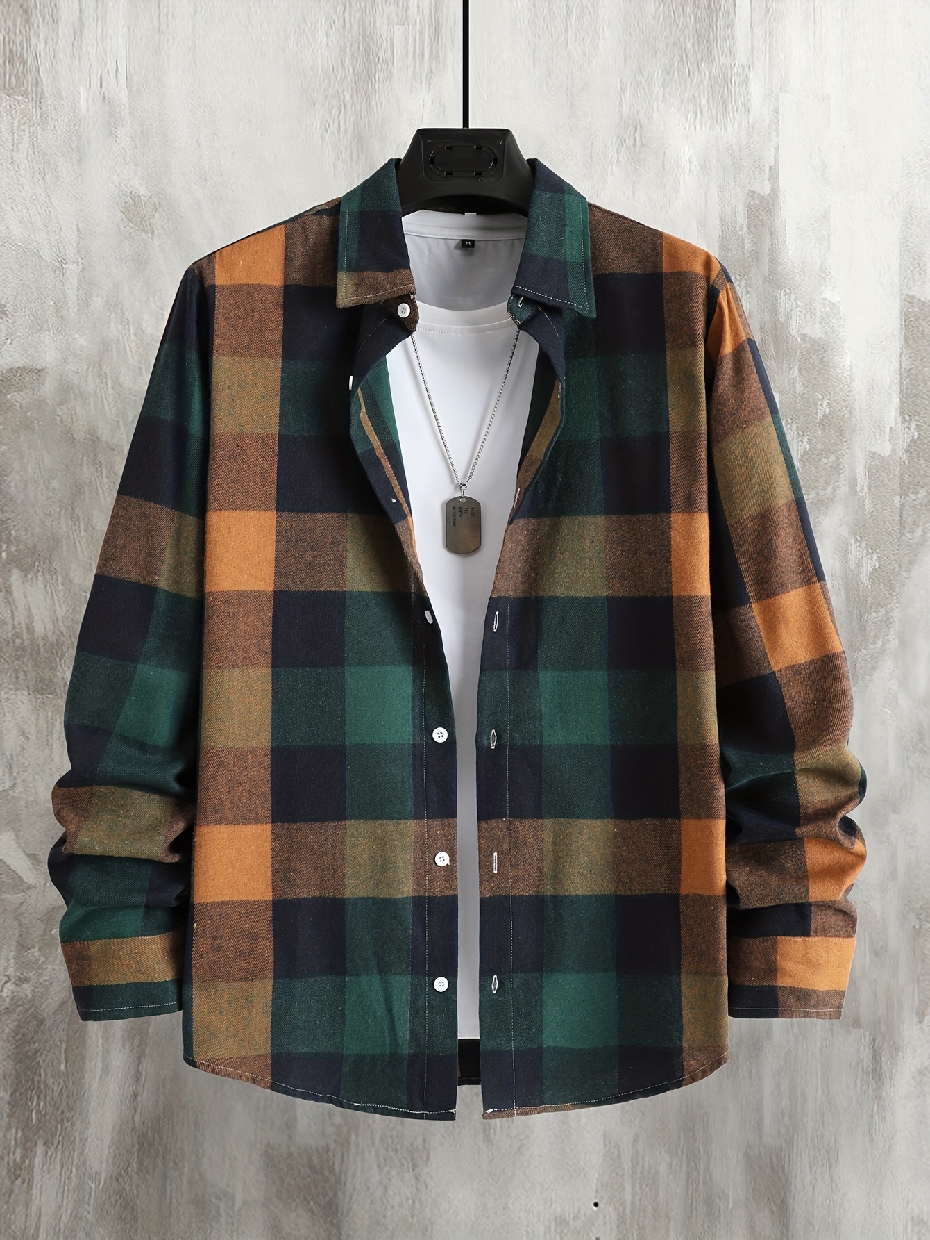 قميص رجالي خريفي كاجوال بأزرار واحدة بنقشة مربعات، كم طويل، ملابس منزلية، ملابس كاجوال، قميص مربعات، قميص كلاسيكي، قميص أنيق، قماش غير مطاطي، قميص بأزرار، رجال أنيقة، ملابس مكتب, قميص رجالي رسمي, قميص رجالي صيفي, قميص رجالي شتوي, بلوزة رجالي, قميص رجالي كاجوال