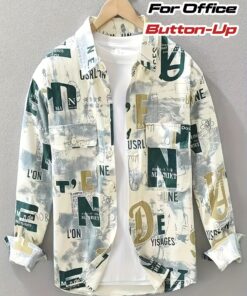 جاكيت قميص بأكمام طويلة للأولاد المراهقين - بليزر فضفاض بأزرار، بيج/رمادي/أسود/أخضر/أبيض، قابل للغسل في الغسالة، ملابس رسمية وعادية للمدرسة والمكتب والاستخدام اليومي - أزياء الربيع، تصميم فني، سهل العناية، قطعة متعددة الاستخدامات للشباب