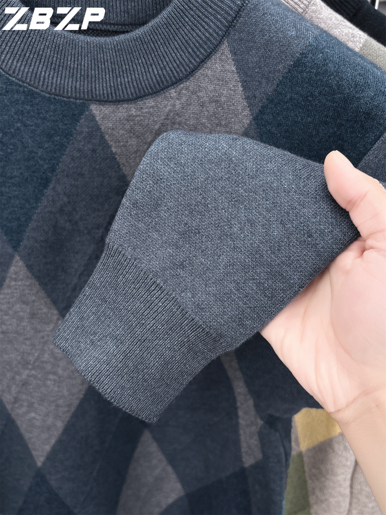 سويتر رجالي جديد للخريف والشتاء من ZBZP، بلوزة دافئة بقلب متوسط للاستخدام اليومي للرجال في منتصف العمر