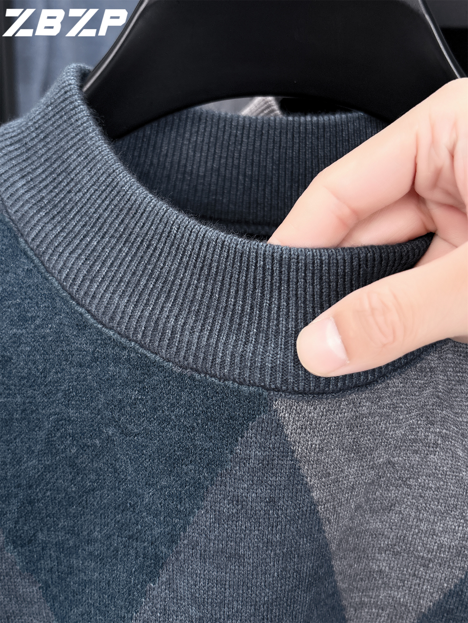 سويتر رجالي جديد للخريف والشتاء من ZBZP، بلوزة دافئة بقلب متوسط للاستخدام اليومي للرجال في منتصف العمر