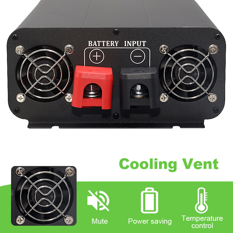 محول طاقة موجة جيبية عالية القوة 1 قطعة EAFC بقدرات 7000 واط / 5000 واط / 4000 واط ذروة - من 12 فولت تيار مستمر إلى 220 فولت تيار متردد مع مقبس أوروبي/بريطاني، حماية متعددة، شاشة LCD ومروحة تبريد للمنزل، السيارة، العربة المنزلية، الأجهزة