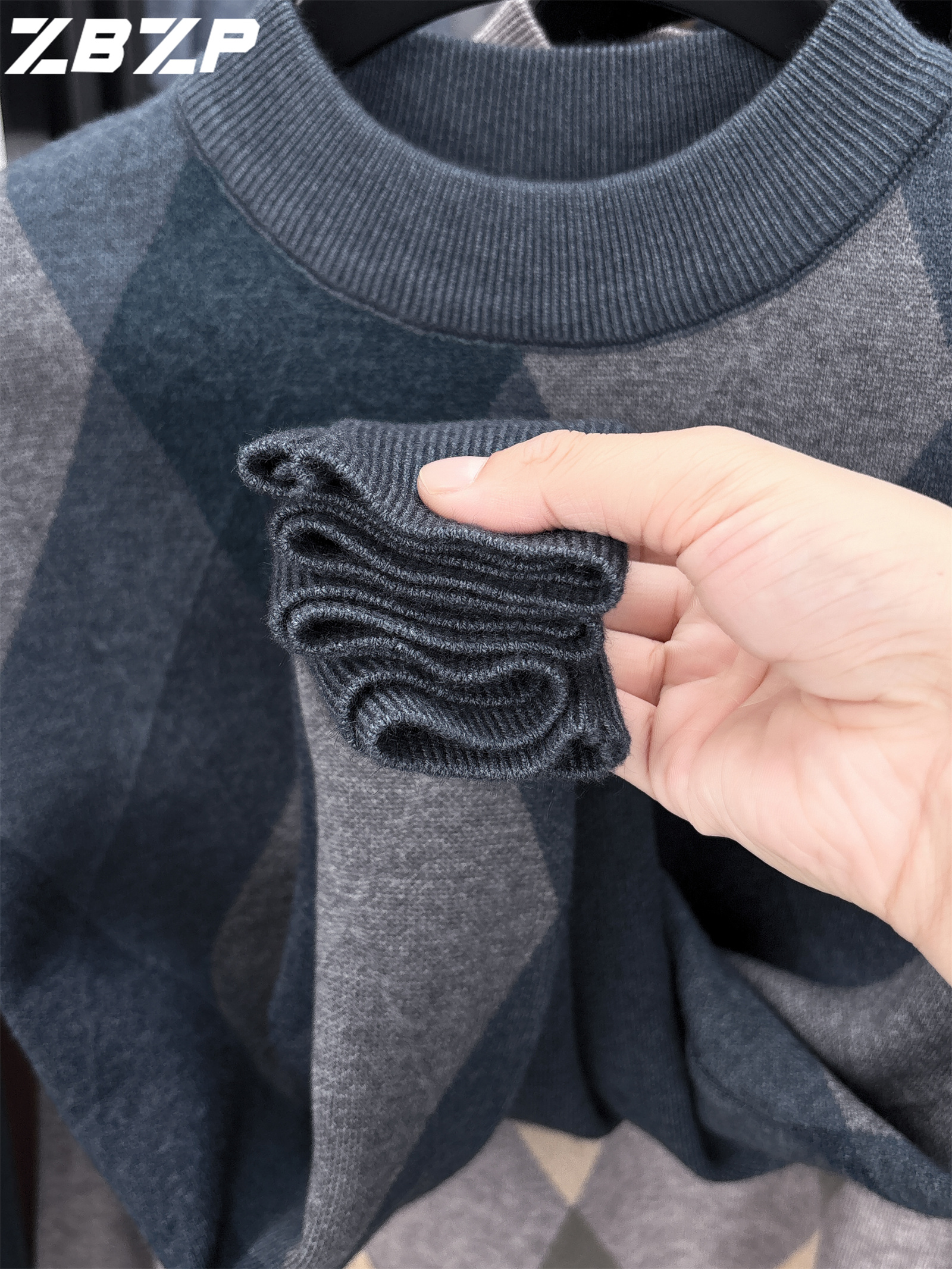 سويتر رجالي جديد للخريف والشتاء من ZBZP، بلوزة دافئة بقلب متوسط للاستخدام اليومي للرجال في منتصف العمر